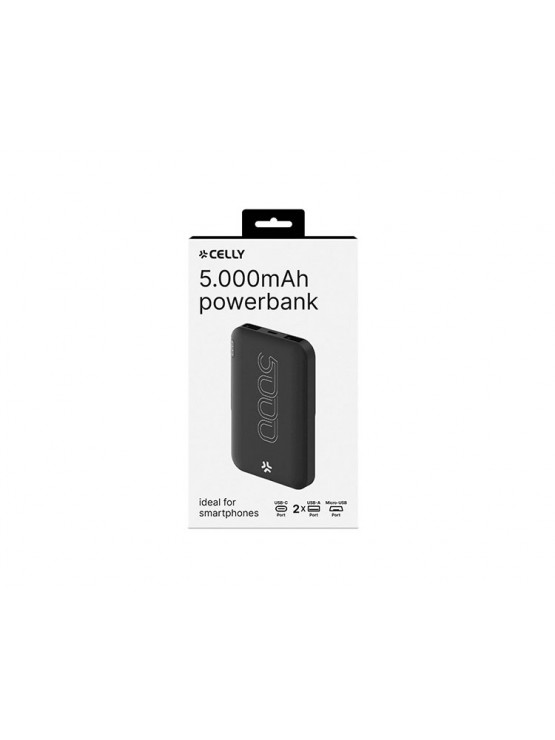 პორტატული დამტენი: Celly PBE5000EVO 5000 mAh 10W Powerbank Black