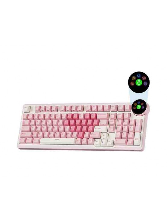 კლავიატურა: Royal Kludge RGB Wireless Bluetooth Mechanical Keyboard Pink Melody - RK N99-PM-XH RGB
