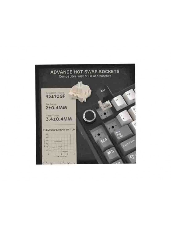 კლავიატურა: Royal Kludge RGB Mechanical Keyboard Knight Black - RK L75-KB-XW
