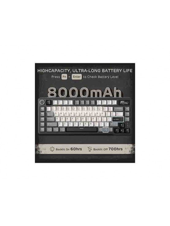კლავიატურა: Royal Kludge RGB Mechanical Keyboard Knight Black - RK L75-KB-XW