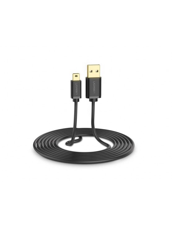კაბელი: UGREEN US132 USB 2.0 A Male to Mini 5 Pin Male Cable 3m Black - 10386