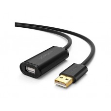 კაბელი: UGREEN 10321 USB Male to USB Female Active Extension Cable with Chipset 10m Black