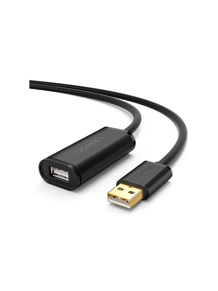 კაბელი: UGREEN 10321 USB Male to USB Female Active Extension Cable with Chipset 10m Black