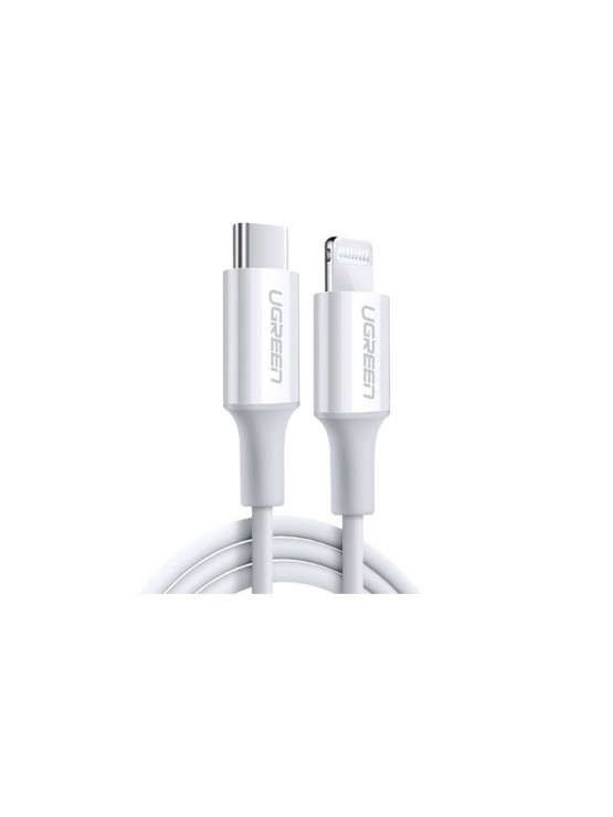 კაბელი: UGREEN US171 MFi USB-C to Lightning Cable Rubber Shell 1m White - 10493