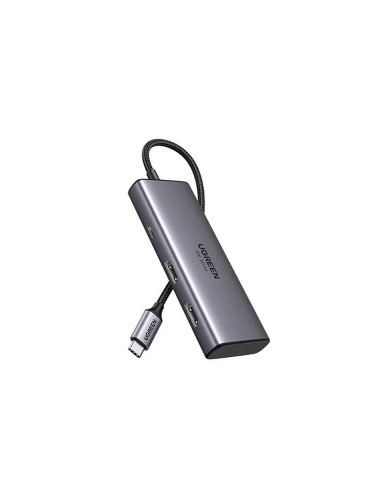 USB ჰაბი: UGREEN CM498 15852 Revodok 206 6 in 1 USB Type-C Hub Grey
