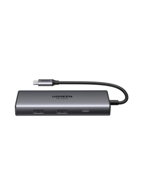 USB ჰაბი: UGREEN CM498 15852 Revodok 206 6 in 1 USB Type-C Hub Grey