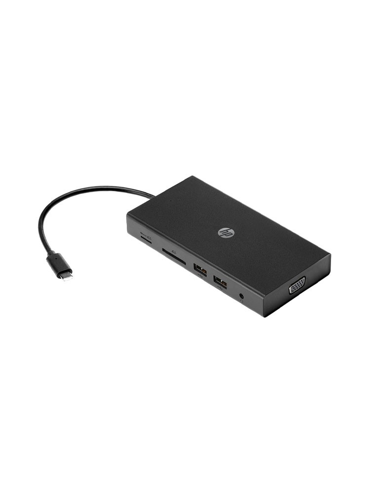 USB ჰაბი: HP Travel USB Type C Multi Port Hub Black - 1C1Y5AA