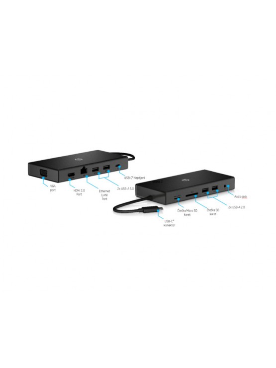 USB ჰაბი: HP Travel USB Type C Multi Port Hub Black - 1C1Y5AA