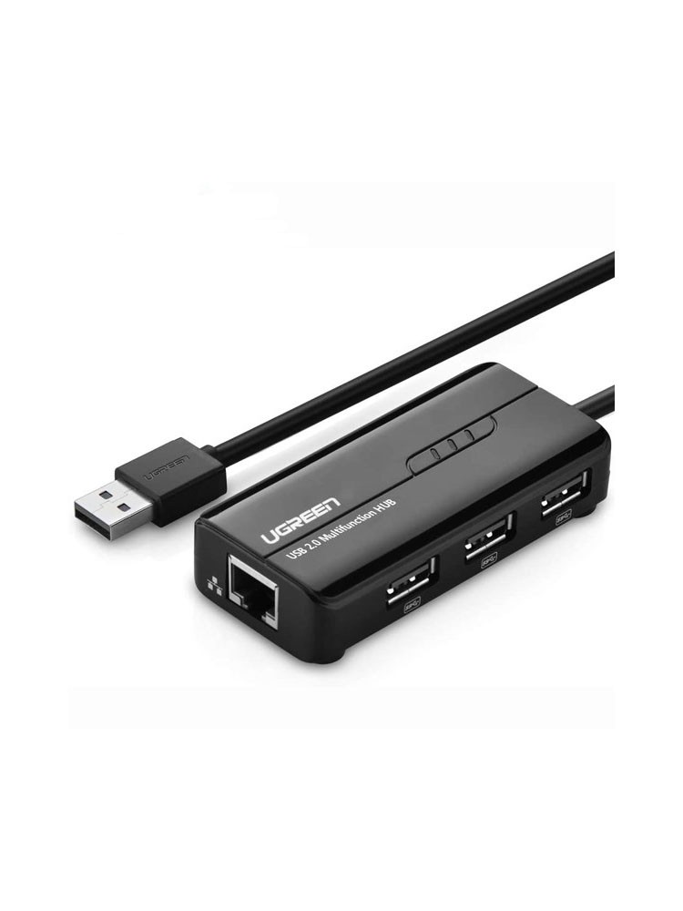 ადაპტერი: UGREEN USB 2.0 10/100Mbps USB to Lan 3Port USB HUB Network Adapter - 20264