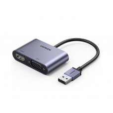 ადაპტერი: UGREEN CM449 USB to HDMI VGA Converter 3.0 Silver - 20518