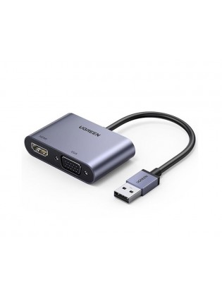 ადაპტერი: UGREEN CM449 USB to HDMI VGA Converter 3.0 Silver - 20518