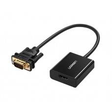 ადაპტერი: UGREEN HU-516 HDMI to VGA Adapter With 3.5mm 30cm Black - 20694