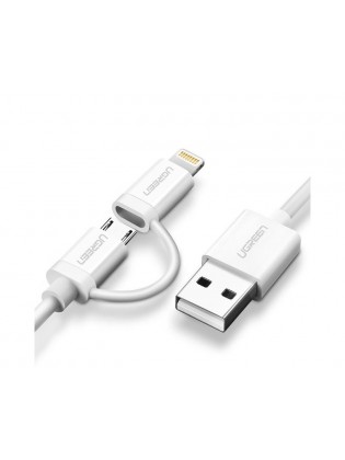 კაბელი: UGREEN US178 USB 2.0 to Micro USB+Lightning 1m - 20876