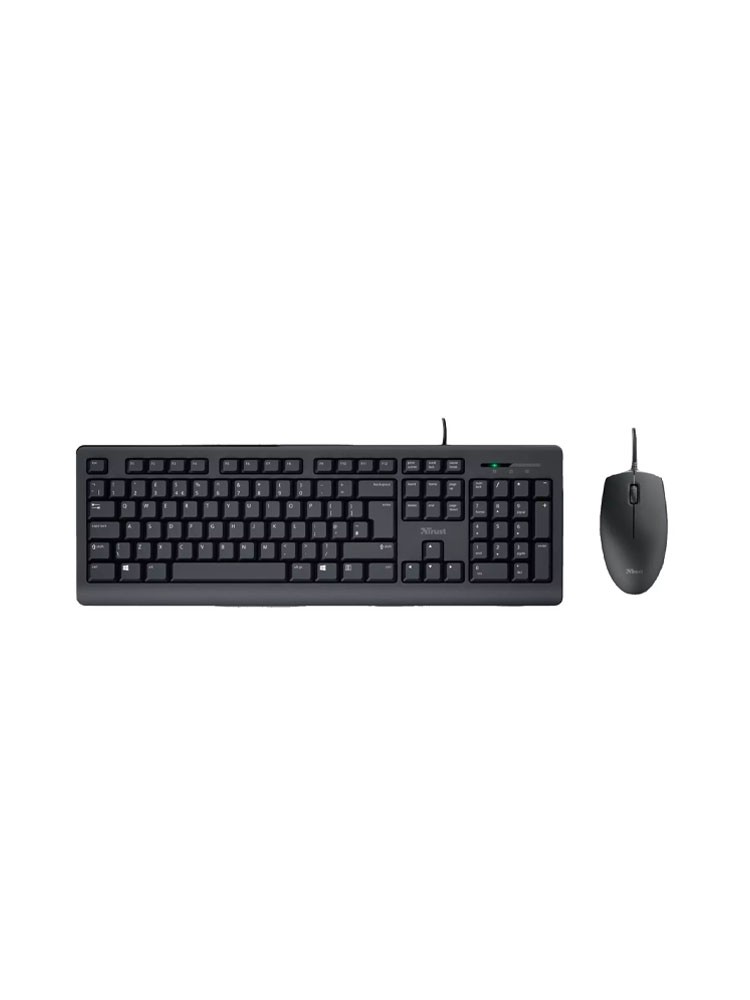 კლავიატურა-მაუსი: Trust Primo Wired Keyboard And Mouse Set Black - 23970