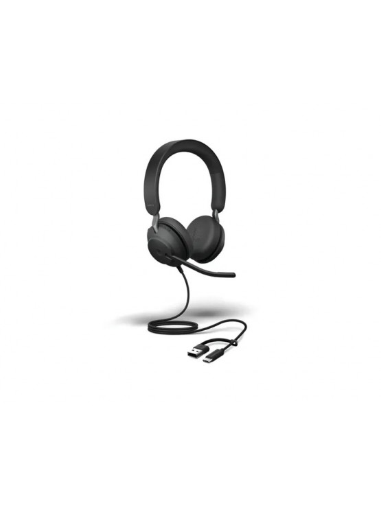 ყურსასმენი: Jabra Evolve2 40 SE USB-C/A MS Stereo On-Ear Headset Black - 24189-999-799