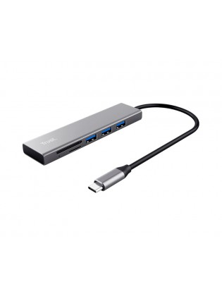 ბარათის წამკითხველი: Trust Halyx Fast USB-C Hub and Card reader - 24191