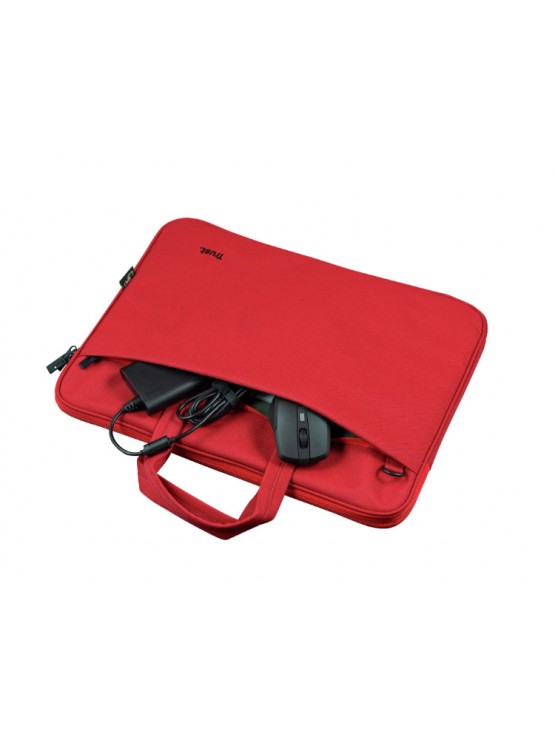 ნოუთბუქის ჩანთა: Trust Bologna Eco-friendly Slim Laptop Bag 16" Red - 24449