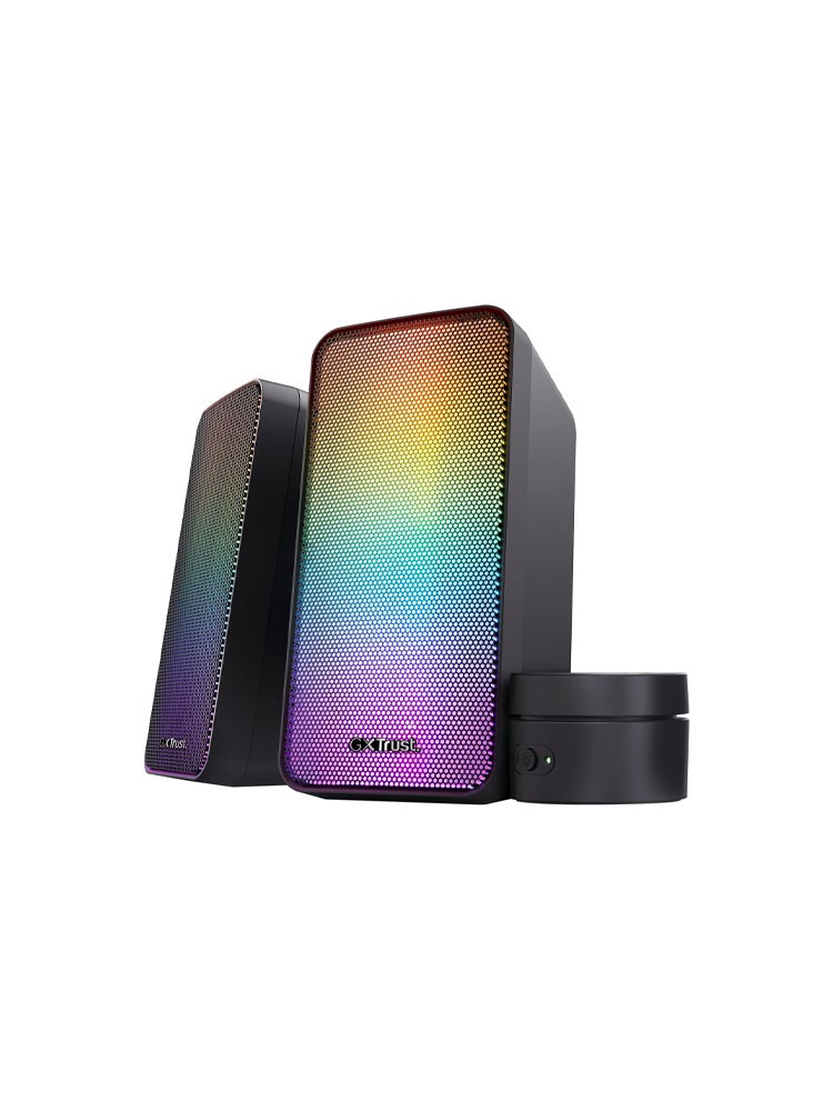დინამიკი: Trust GXT 611 Wezz Illuminated 2.0 RGB speaker set Black - 24587