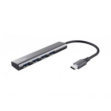 USB ჰაბი: Trust Halyx USB-C To 4 Port USB-A 3.2 Gen1 Hub Grey - 24948