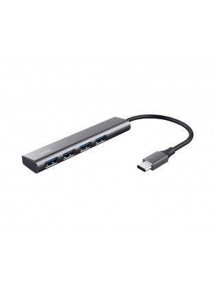 USB ჰაბი: Trust Halyx USB-C To 4 Port USB-A 3.2 Gen1 Hub Grey - 24948