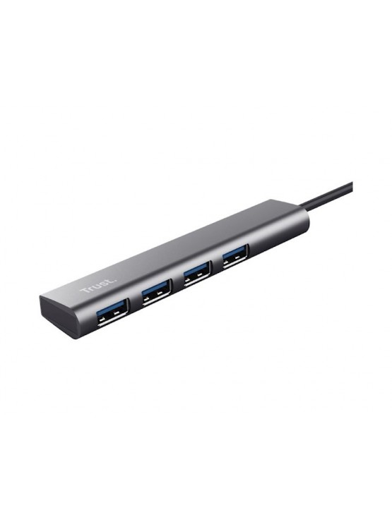 USB ჰაბი: Trust Halyx USB-C To 4 Port USB-A 3.2 Gen1 Hub Grey - 24948