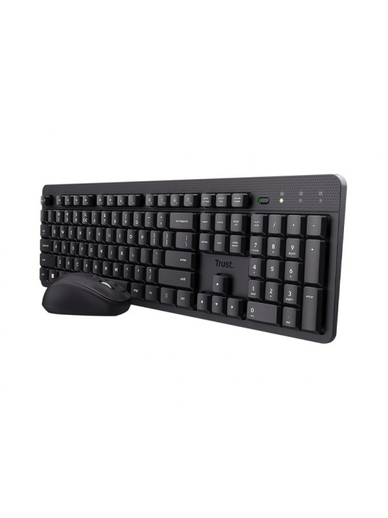 კლავიატურა-მაუსი: Trust Ody II Silent Wireless Keyboard & Mouse set Black - 25018
