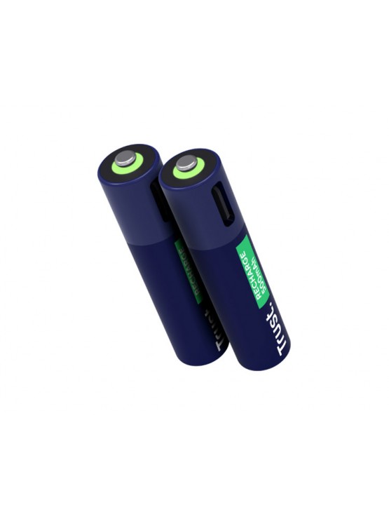 ელემენტი: Trust 2-pack USB-C Rechargeable AAA Batteries - 25585