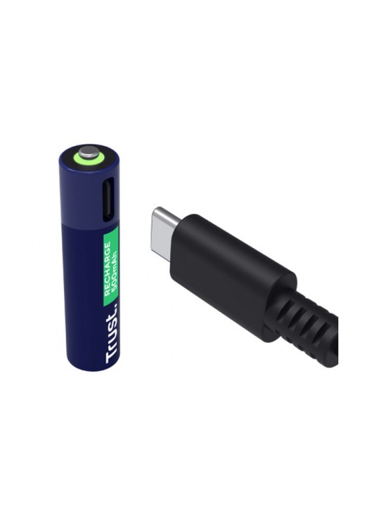 ელემენტი: Trust 2-pack USB-C Rechargeable AAA Batteries - 25585
