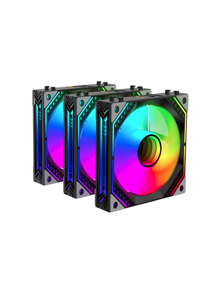 ქულერი: 2E Gaming Air Cool ACF120MW-ARGB 3x120mm 2000rpm Black - 2E-ACF120MB-ARGB