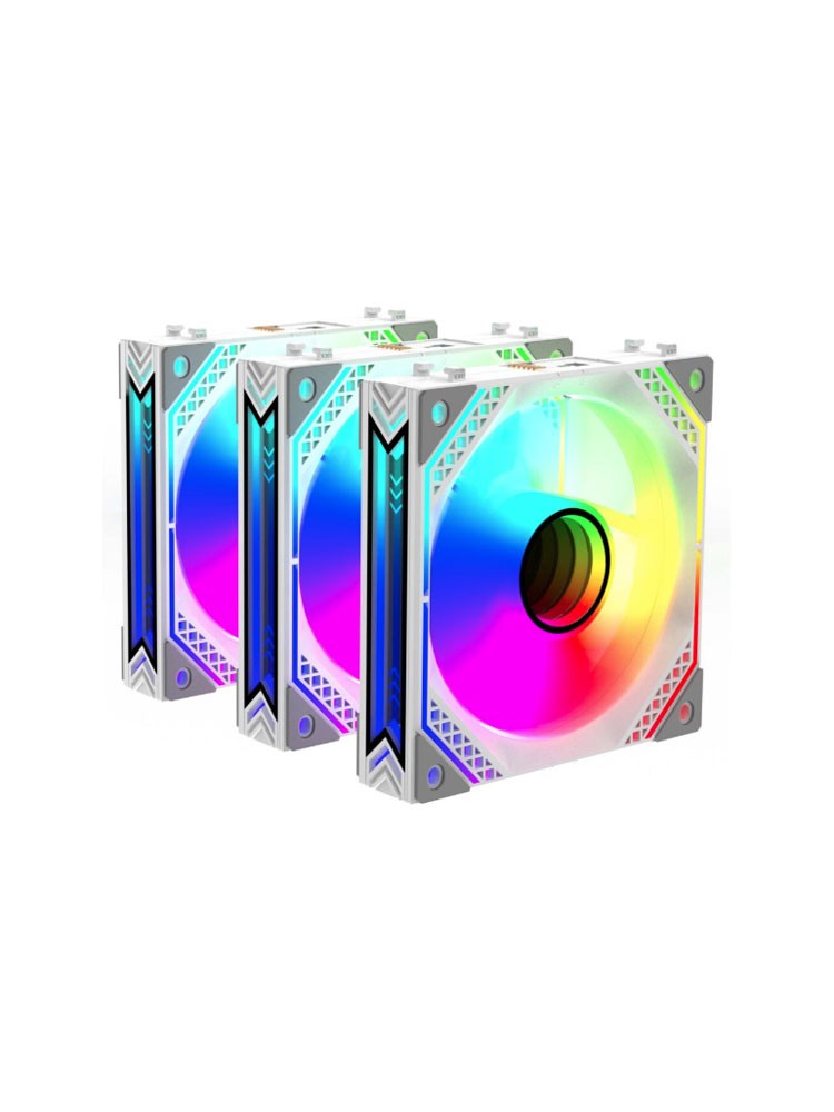 ქულერი: 2E Gaming Air Cool ACF120MW-ARGB 3x120mm 2000rpm White - 2E-ACF120MW-ARGB