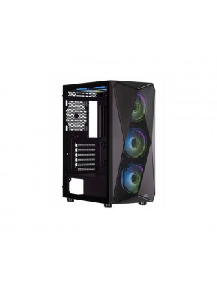ქეისი: 2E Aruba G3313W 5x120mm ARGB ATX Gaming PC Case Black - 2E-G3313B
