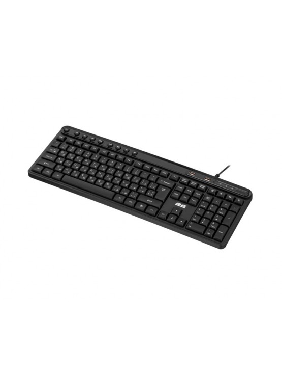 კლავიატურა: 2E KS1100 Wired Membrane keyboard Black - 2E-KS1100UB_UA