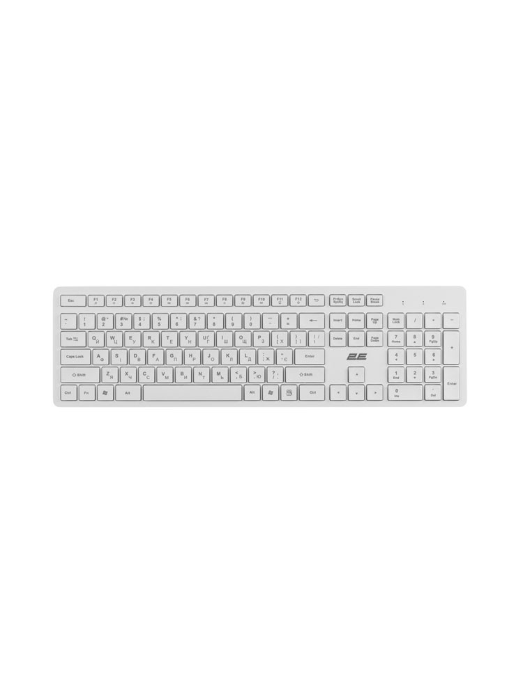 კლავიატურა: 2E KS260 Membrane Wireless Keyboard White - 2E-KS260WWH_UA