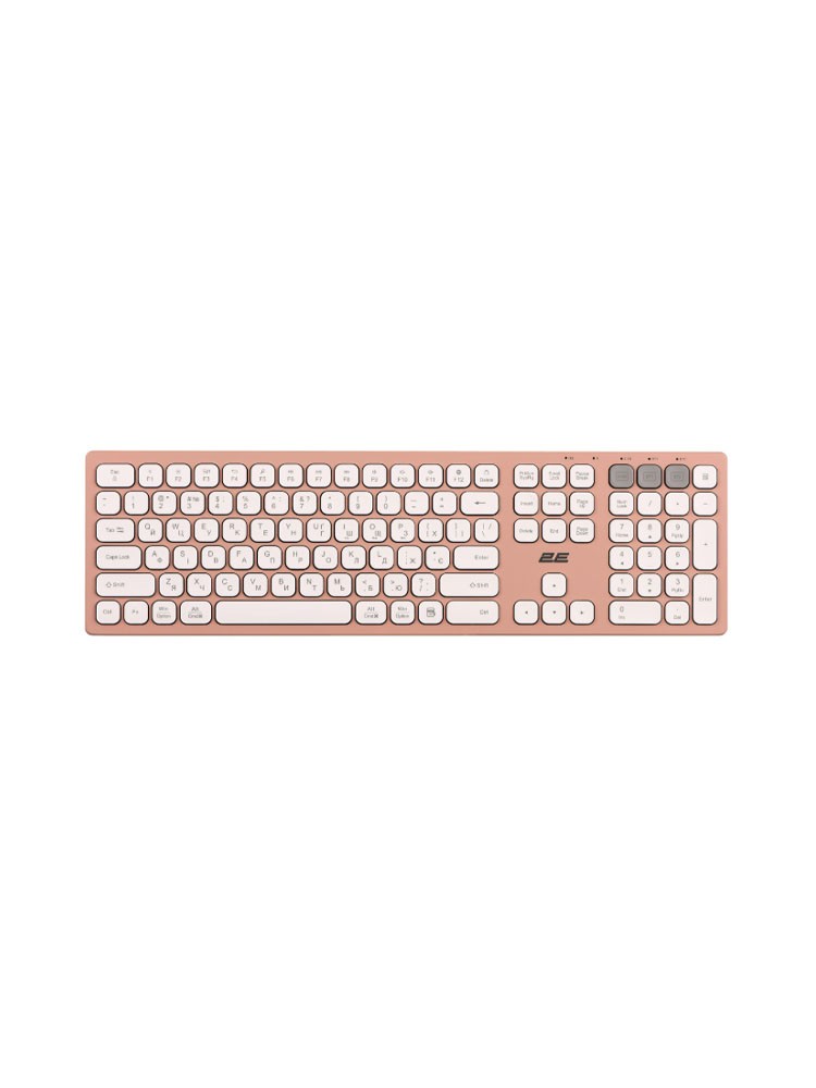 კლავიატურა: 2E Scissor KS270 USB Wireless Keyboard Pink/White - 2E-KS270WBPN_UA