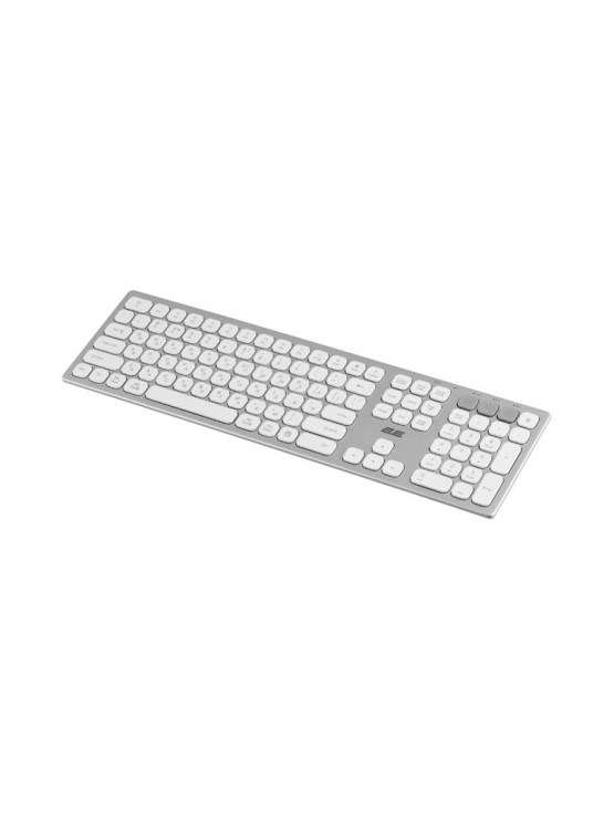 კლავიატურა: 2E KS270 Scissor Wireless Keyboard White/Silver - 2E-KS270WBWH