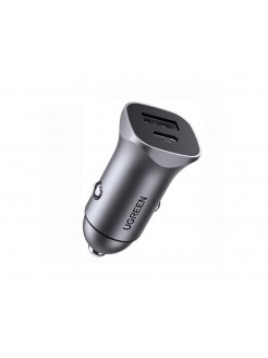 დამტენი: UGREEN CD130 USB/USB-C PD Car Charger 18W Grey - 30780