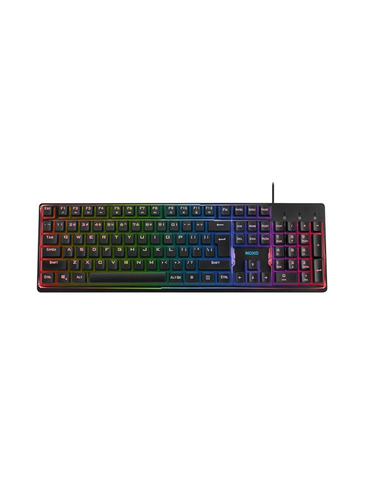 კლავიატურა: NOXO FUSIONLIGHT Rainbow Backlit Gaming Keyboard EN/RU Black