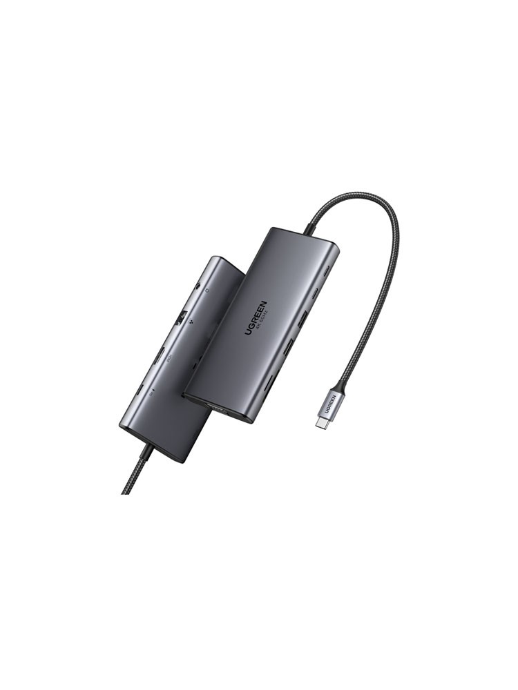 USB ჰაბი: UGREEN CM639 11-in-1 USB-C Hub Grey - 45520