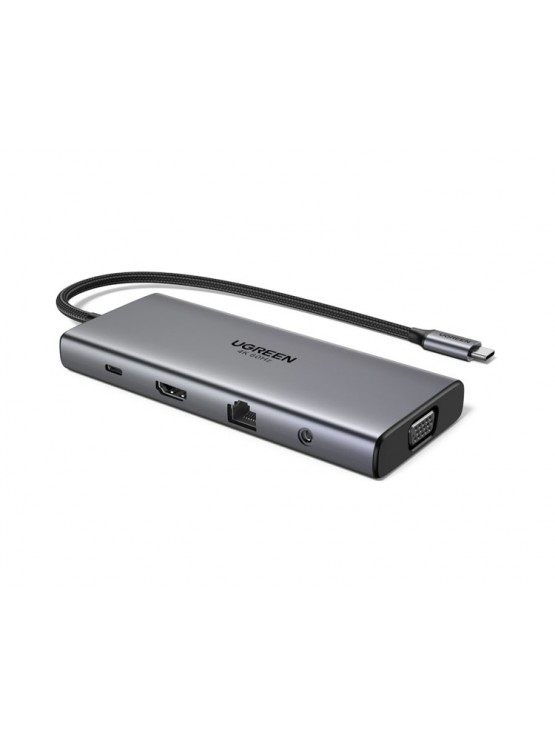 USB ჰაბი: UGREEN CM639 11-in-1 USB-C Hub Grey - 45520