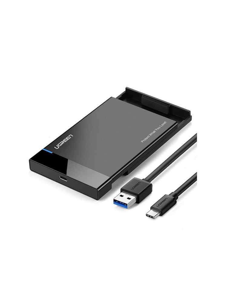 მყარი დისკის ყუთი: UGREEN US221 USB C 2.5" SATA III Hard Drive Box Black - 50743