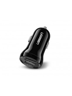 მანქანის დამტენი: UGREEN ED018 Dual USB Car Charger 4.8A Black - 50875