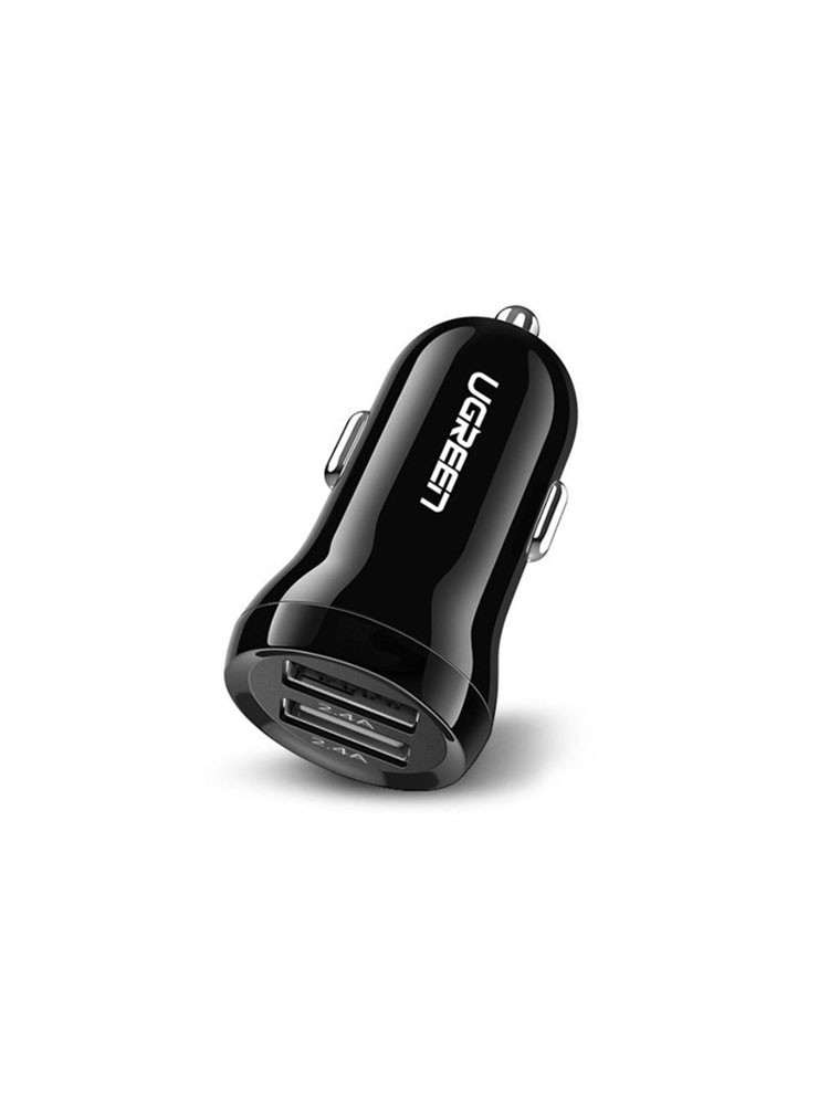 მანქანის დამტენი: UGREEN ED018 Dual USB Car Charger 4.8A Black - 50875