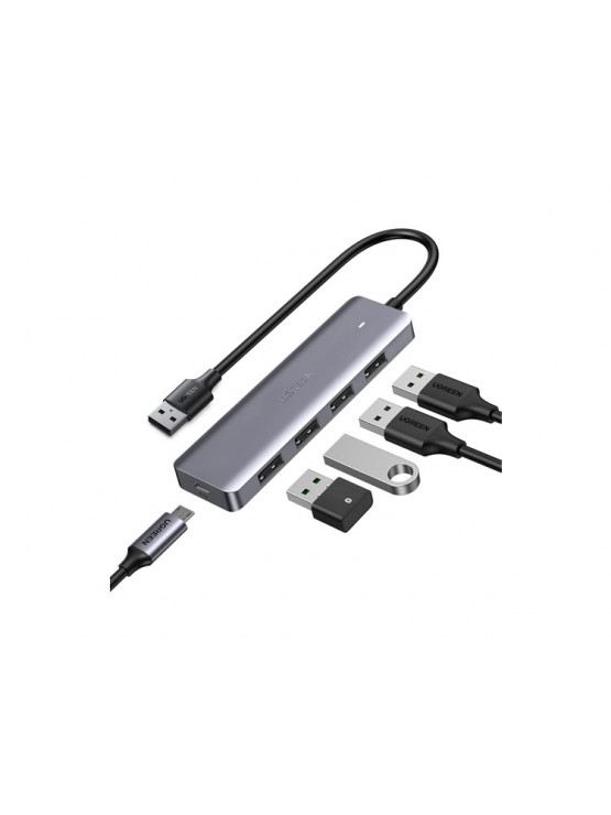 USB ჰაბი: UGREEN CM219 UGREEN USB 3.0 4 Ports USB Hub Gray