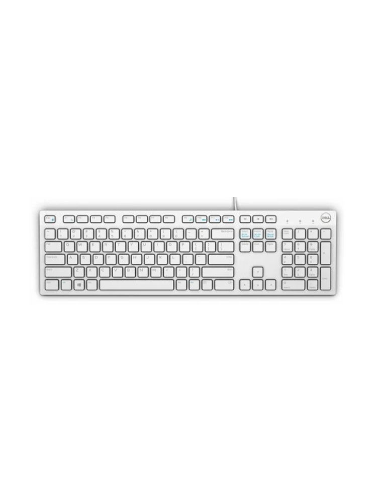 კლავიატურა: Dell KB216 Wired Multimedia Keyboard White - 580-ADGM