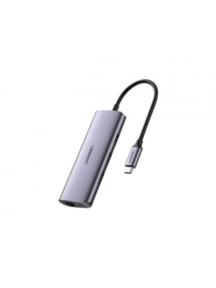 ადაპტერი: UGREEN 60718 USB-C to 3 x USB 3.0+RJ45+Micro USB Multifunction Adapter