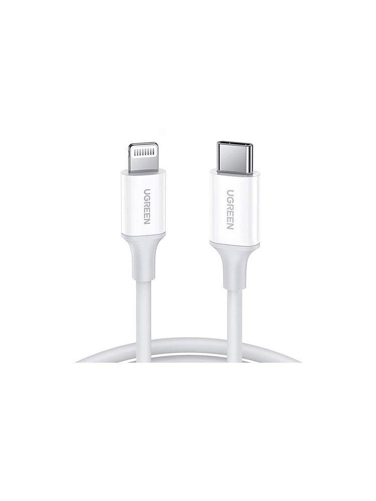 კაბელი: UGREEN 60749 MFi USB-C to Lightning M/M Cable Rubber Shell 2m White