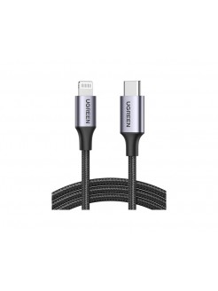 კაბელი: UGREEN US304 MFi USB-C to Lightning Cable 1.5m Black - 60760