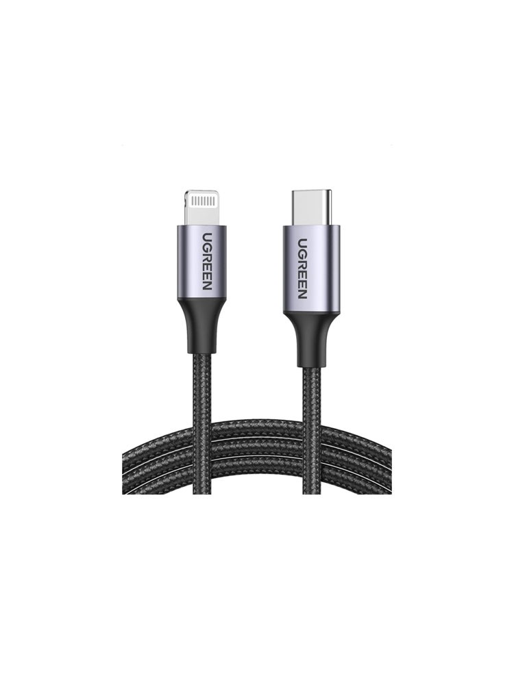 კაბელი: UGREEN US304 60760 MFi USB-C to Lightning Cable 1.5m Black