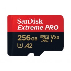 მეხსიერების ბარათი: SanDisk 256GB Extreme PRO microSD UHS-I Card with Adapter - 619659188542