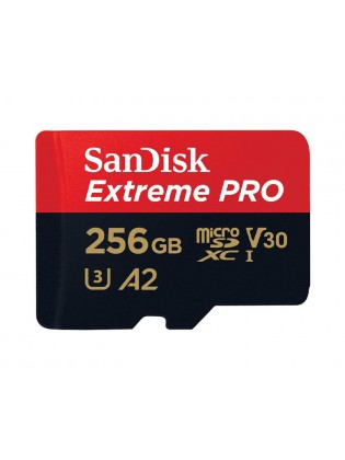 მეხსიერების ბარათი: SanDisk 256GB Extreme PRO microSD UHS-I Card with Adapter - 619659188542